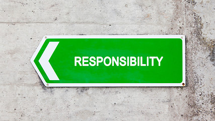 Image showing Green sign - Responsibility