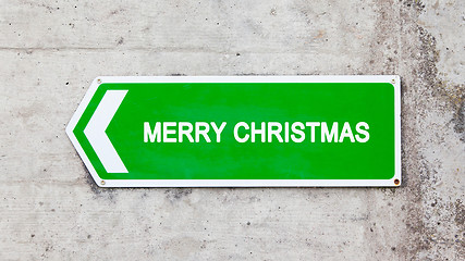 Image showing Green sign - Merry christmas