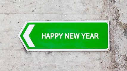 Image showing Green sign - Happy new year