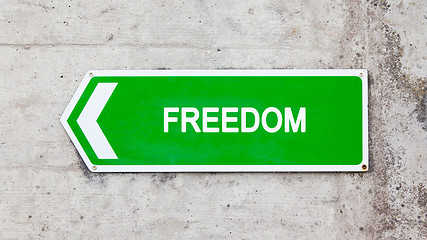 Image showing Green sign - Freedom