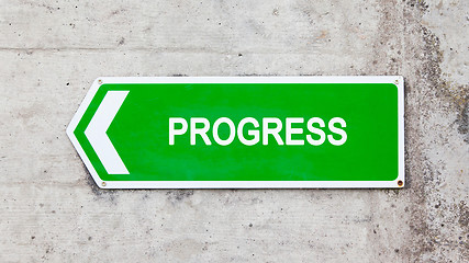 Image showing Green sign - Progress