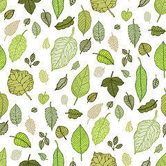 Image showing Leaves. Seamless vector background.