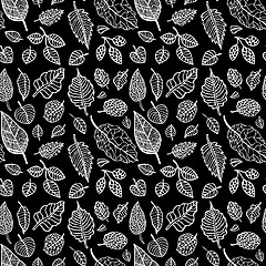 Image showing Leaves. Seamless vector background.