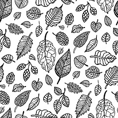 Image showing Leaves. Seamless vector background.