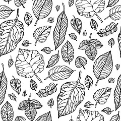 Image showing Leaves. Seamless vector background.