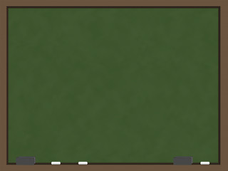 Image showing Blank Chalkboard with Wood Trim