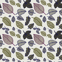 Image showing Leaves. Seamless vector background.