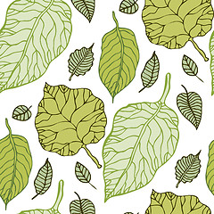 Image showing Leaves. Seamless vector background.