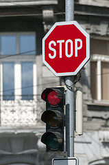 Image showing Red traffic light.