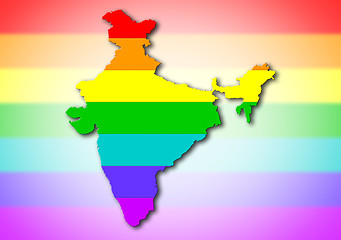 Image showing India - Rainbow flag pattern