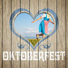 Image showing wooden heart Oktoberfest