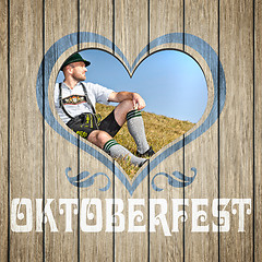 Image showing wooden heart Oktoberfest