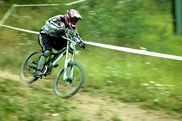 Image showing down hill mountain bike racer