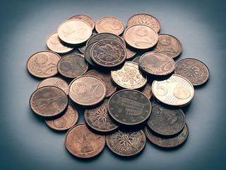 Image showing Retro look Euro coins