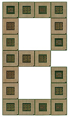 Image showing letter B  made of old and dirty microprocessors