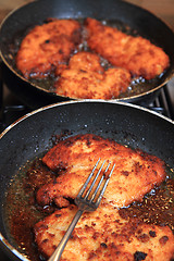 Image showing czech traditional schnitzel meat 