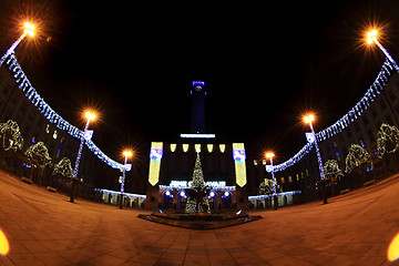 Image showing Ostrava in the dark christmas night 