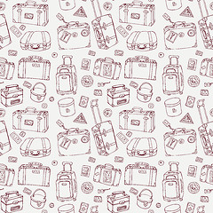 Image showing Suitcases. Seamless background.