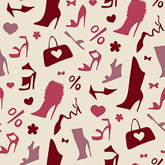 Image showing Women shoes. Seamless pattern.