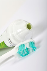 Image showing Toothpaste and toothbrush