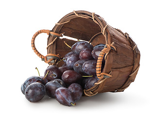 Image showing Plums in a basket