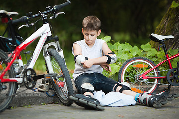 Image showing Child outdoors in summer