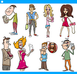 Image showing people characters set cartoon illustration