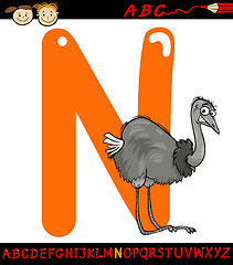 Image showing letter n for nandu cartoon illustration
