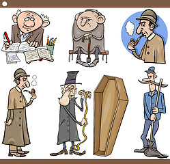 Image showing retro people set cartoon illustration