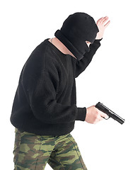 Image showing Masked man with gun