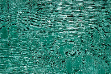 Image showing Old painted turquoise board