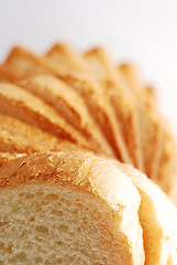 Image showing bread slices tower perspective