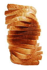 Image showing toast bread spiral tower