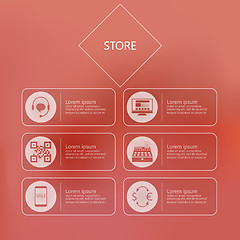Image showing Stylized vector icons for store in internet