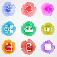 Image showing Vector creative colored icons for web finance market