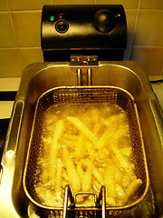 Image showing Frying potatoes