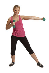 Image showing Woman with Dumbbells