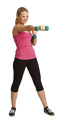 Image showing Woman with Dumbbells