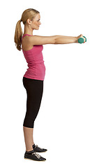 Image showing Woman with Dumbbells