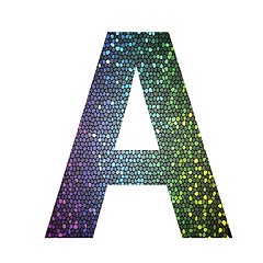 Image showing letter A of different colors