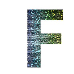 Image showing letter F of different colors