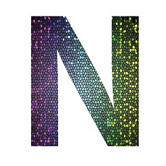 Image showing letter N of different colors