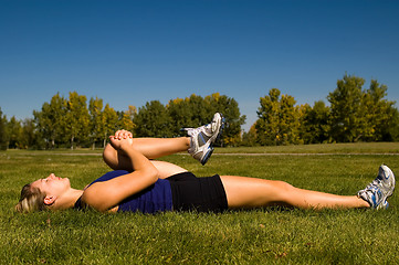 Image showing Hamstring stretch