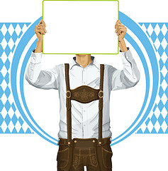 Image showing Man With Write Board On Oktoberfest