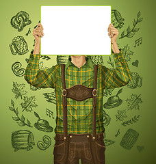 Image showing Man With Write Board On Oktoberfest