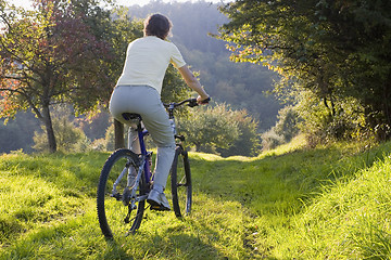 Image showing Biking outdoors