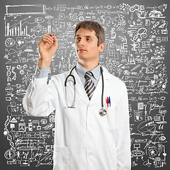 Image showing Doctor Male Writing Something