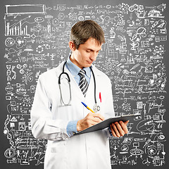 Image showing Doctor Man With Write Board