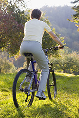 Image showing Biking outdoors