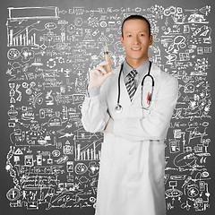 Image showing young doctor man with stethoscope